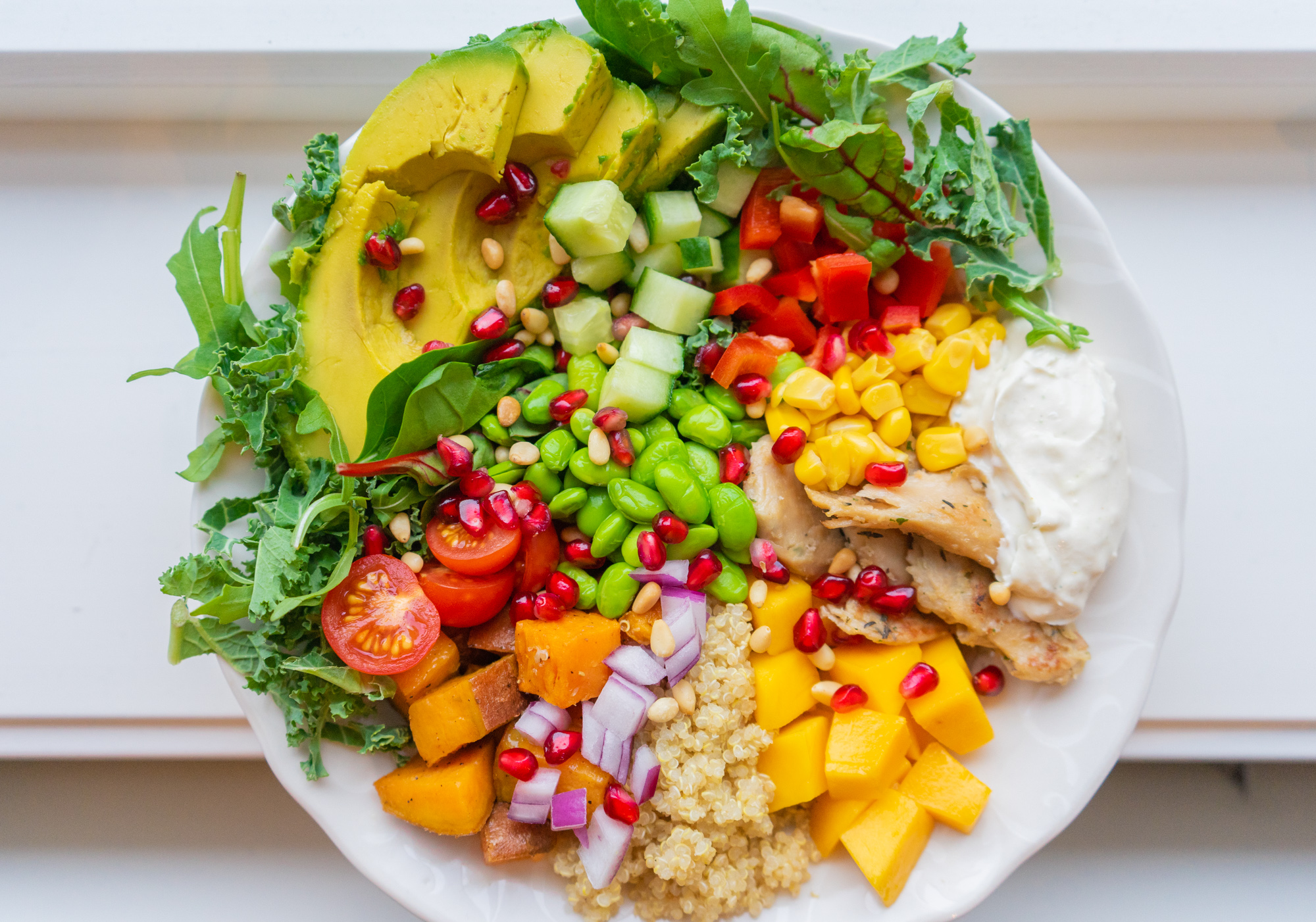 Buddha Bowl with loads of fresh vegetables and fruits