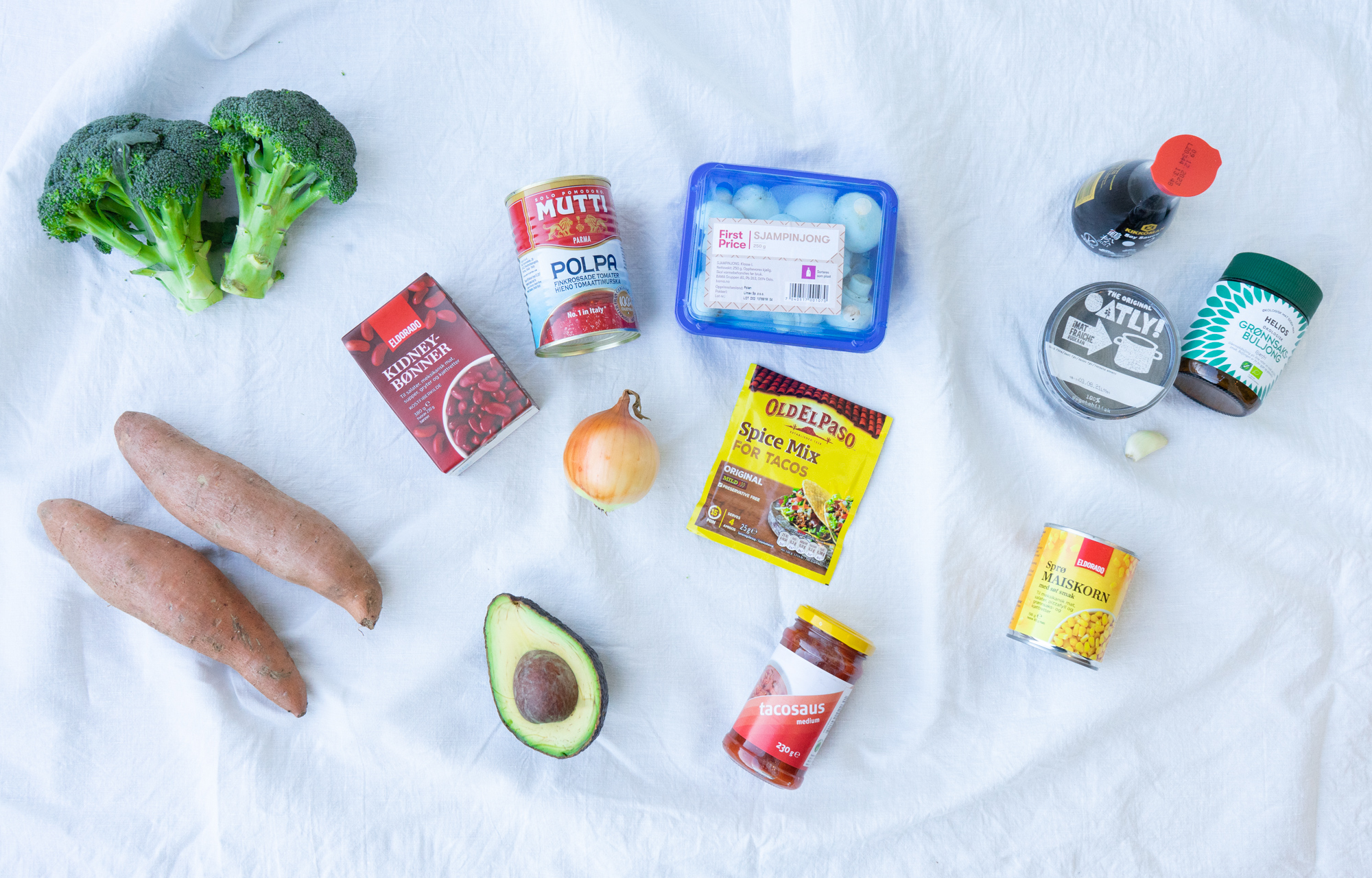 Vegansk taco bowl ingredienser