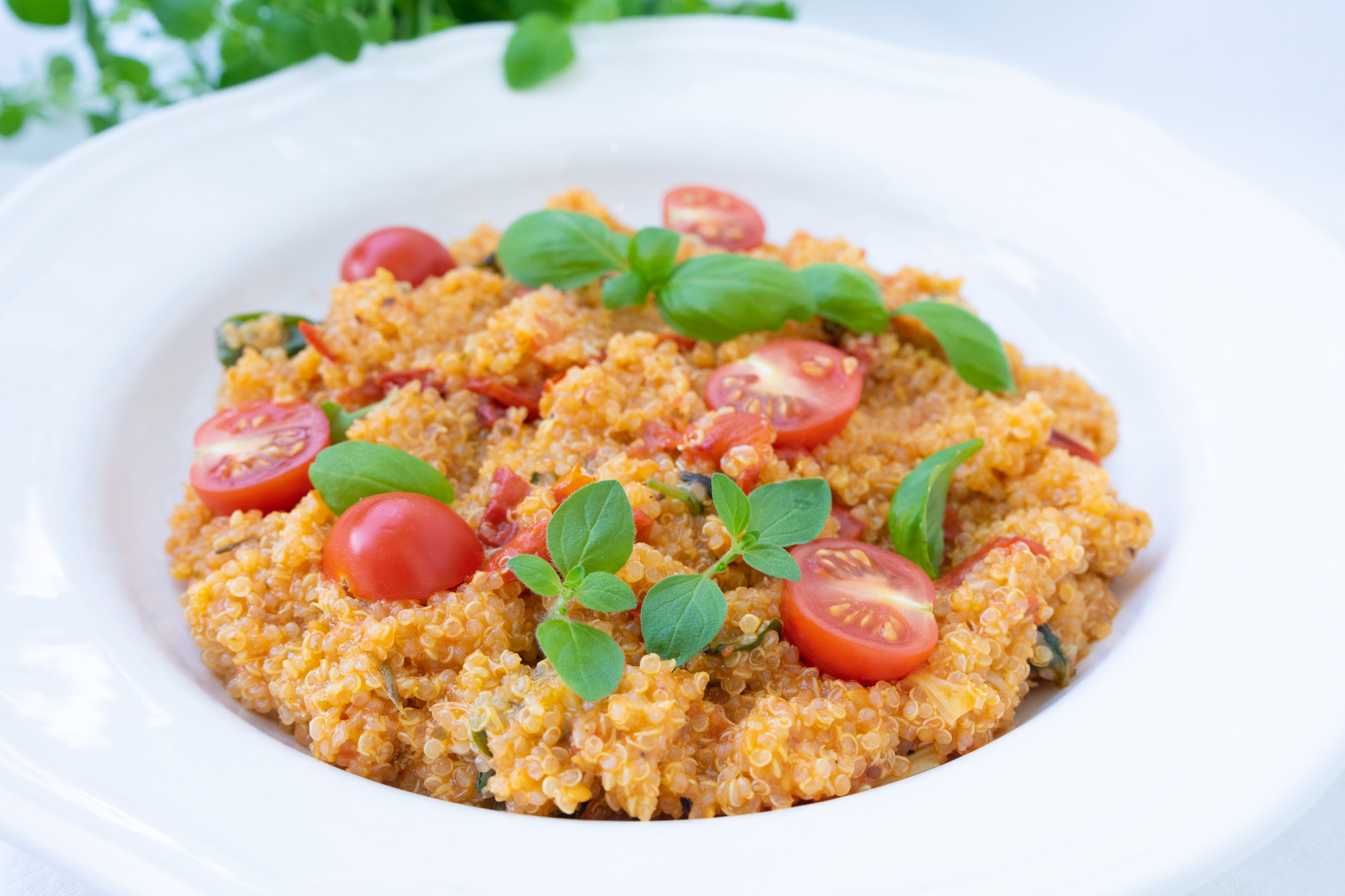 Baked feta quinoa dish